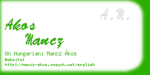 akos mancz business card